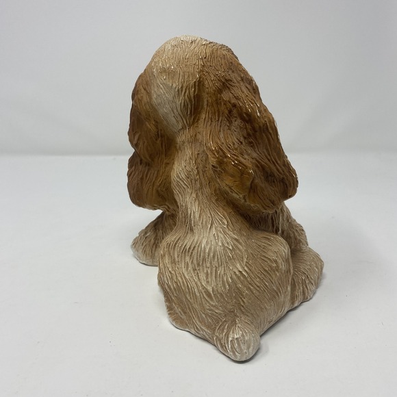Cocker Spaniel Dog Figurine Statue Collectible Brown Tan Sitting Puppy Decor - Picture 3 of 8
